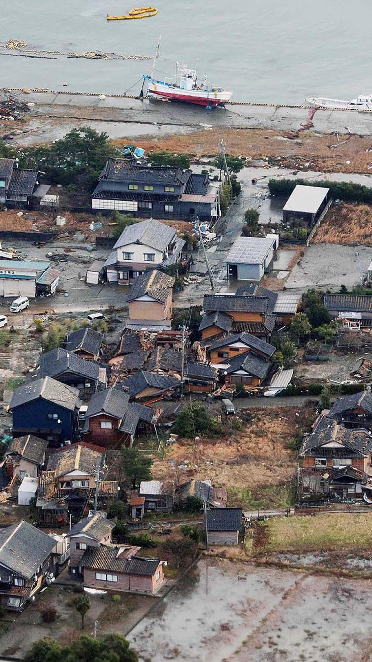 Kawasan ini berada tak jauh dari pusat gempa yang berlokasi di semenanjung Noto, Prefektur Ishikawa.&nbsp;JIJI Press/AFP