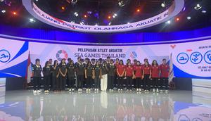 Akuatik Indonesia melepas atlet  lima cabang olahraga, renang, loncat indah, polo air, renang perairan terbuka, dan renang artistik. (PP Akuatik)