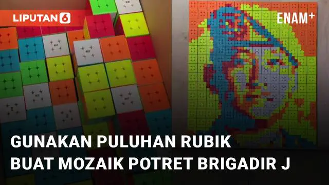 Seorang pria membuat karya seni mozaik dengan media rubik potret Brigadir J mengundang perhatian