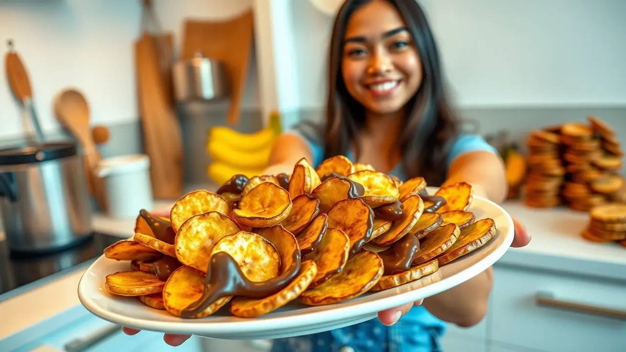 cara membuat keripik pisang coklat