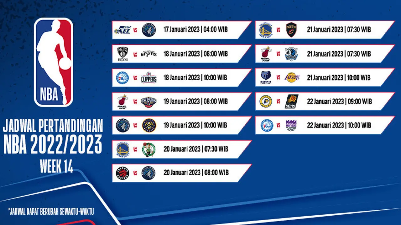 Jangan Lewatkan Live Streaming Pekan ke-14 NBA Reguler Season 2022/23 di Vidio 17-22 Januari 2023