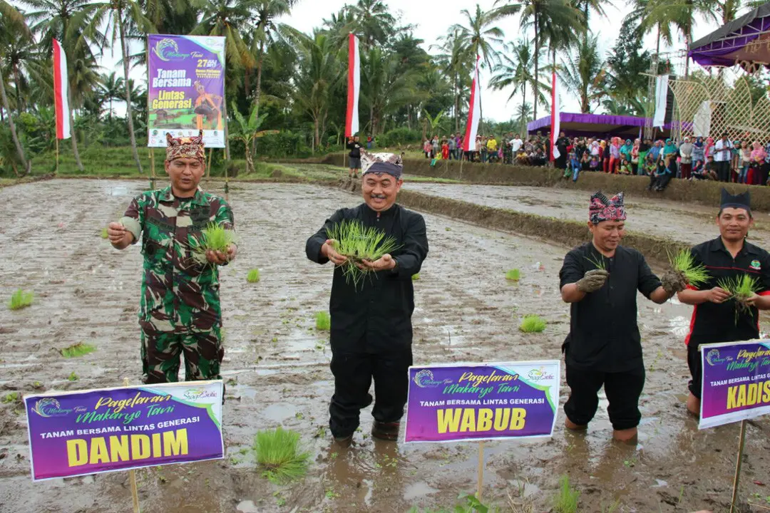 Pagelaran Makarya Tani di Dusun Pertapan, Desa Sragi, Kecamatan Songgon, Banyuwangi, Jatim. (Foto: Humas Pemkab Banyuwangi/Liputan6.com/Dian Kurniawan)