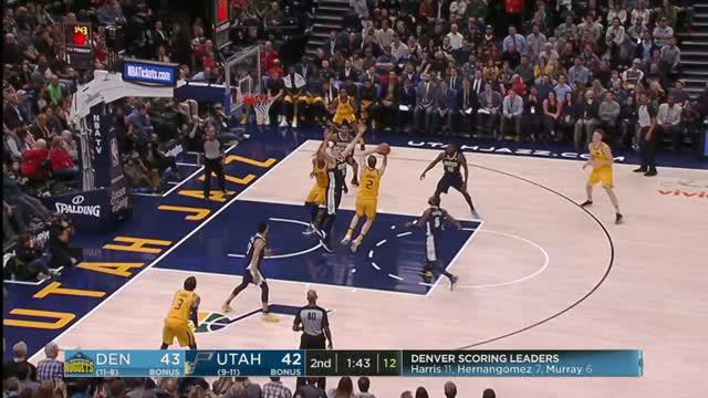 Utah Jazz mengalahkan Denver Nuggets dengan skor 106-77 dalam lanjutan pertandingan NBA 2017-2018.
