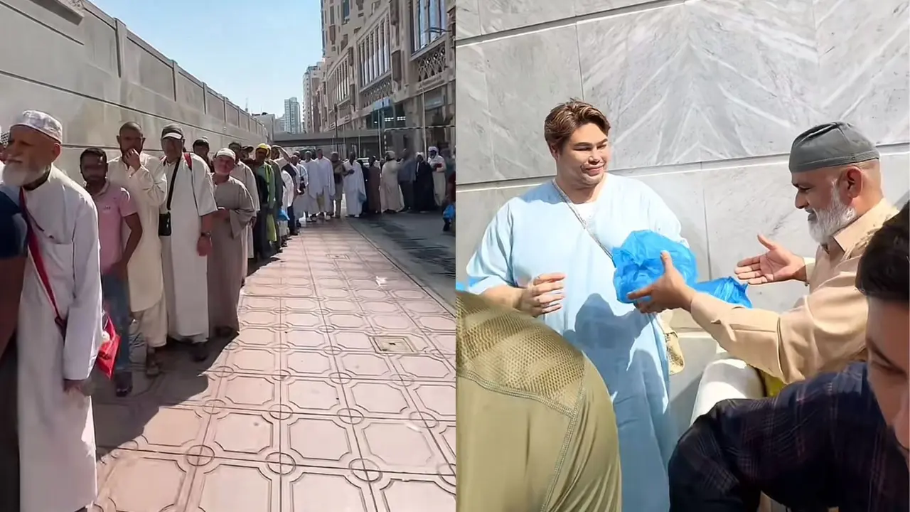 Ivan Gunawan Bagi-bagi Nasi Kebuli di Makkah, Warga Lokal Ramai Antre
