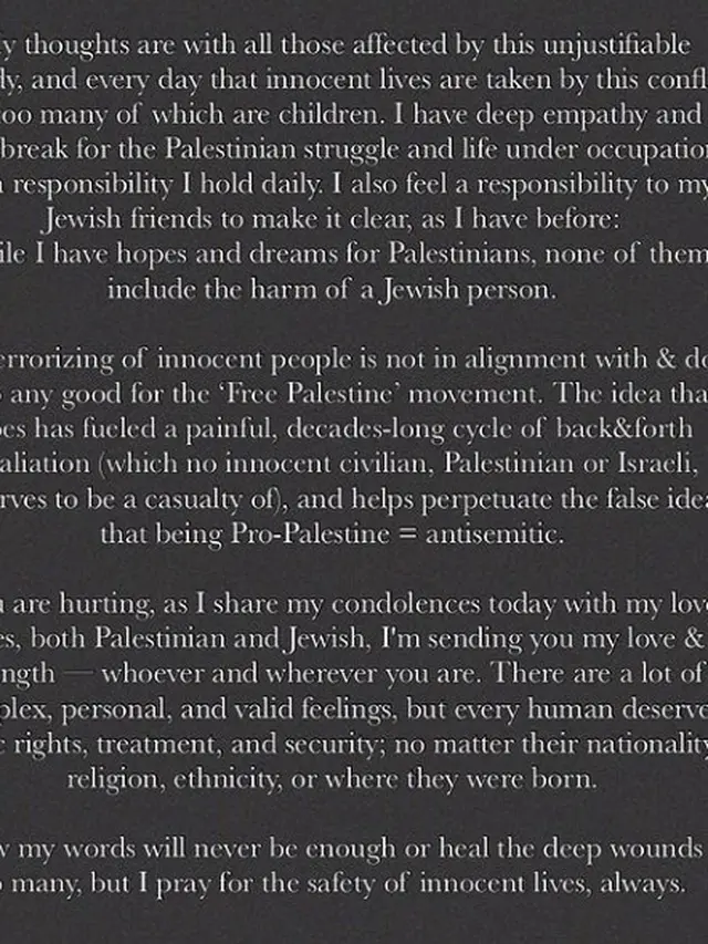 Postingan Dukungan Palestina oleh Gigi Hadid di Instagram