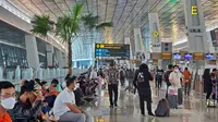 Suasana Terminal 3 Bandara Soekarno Hatta (Soetta), Jumat (23/12/2022).