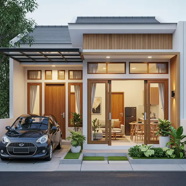9 Desain Rumah 6x12 dengan Carport Mini, Solusi Hunian Minimalis Modern