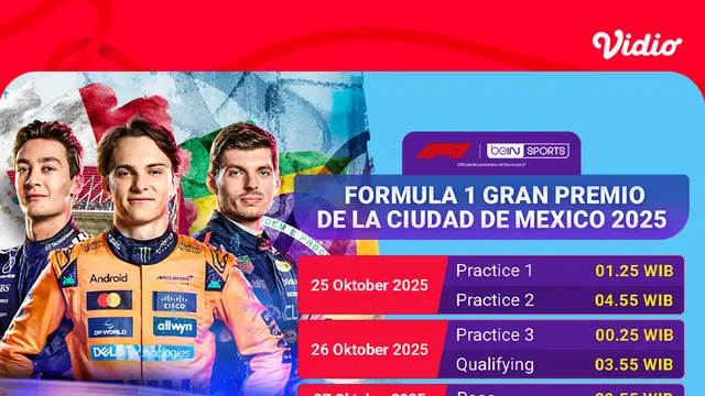 Saksikan F1 GP Meksiko eksklusif di Vidio. (dok. vidio.com)