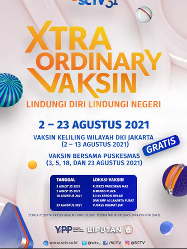 Gerakan Vaksinasi Nasional yang dicanangkan pemerintah dengan memberikan vaksin gratis kepada masyarakat dengan kegiatan bertajuk Xtraordinary Vaksin.