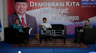 Senin 3 Maret 2014 sebuah diskusi bertema Kebijakan Luar Negeri Indonesia digelar di kantor DPP Partai Demokrat di Jakarta (Liputan6.com/Helmi Fithriansyah).