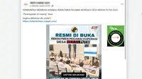 Cek Fakta: Tidak Benar Link Pendaftaran Rekrutmen Pegawai Koperasi Desa Merah Putih 2025