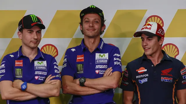 Jorge Lorenzo, Valentino Rossi, dan Marc Marquez