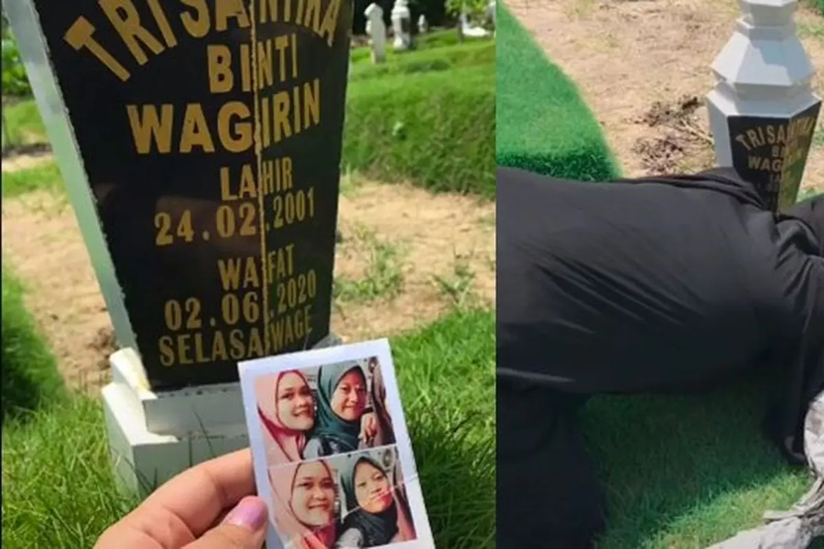 Rindu Sahabat yang Sudah Meninggal, Momen Ziarah Cewek Ini Bikin Haru