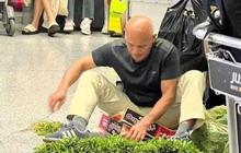 Pesawat Delay, Bule Ini Pilih Bersihkan Kangkung di Bandara  untuk Habiskan Waktu
