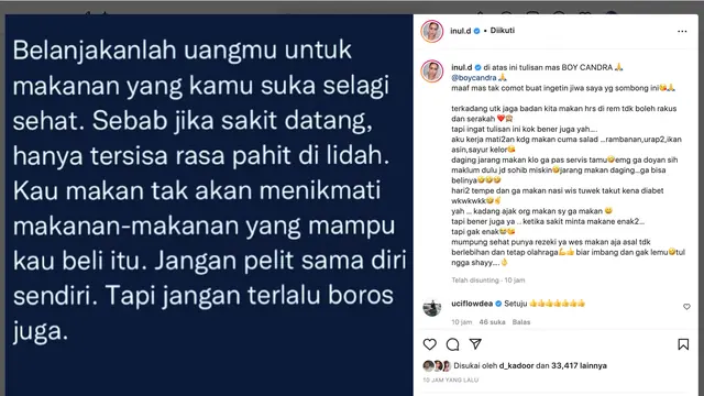 Unggahan Inul Daratista. (Foto: Instragram @inul.d)
