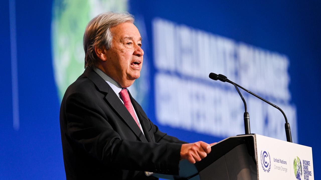 Sekjen PBB Antonio Guterres di COP26 Glasgow.