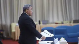 Wakil Ketua Pengadilan Tinggi Palangkaraya  saat wawancara terbuka calon hakim agung serta calon hakim ad hoc HAM dan Tipikordi Gedung Komisi Yudisial , Jakarta, Selasa (4/8/2026). (KLY/ Arie Basuki)