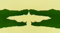 Ilusi optik yang menampilkan gambar dua buaya berwarna hijau dengan mulut terbuka dan burung yang mengepakkan sayapnya di tengah-tengah. (Dok: TikTok psychologylove100).