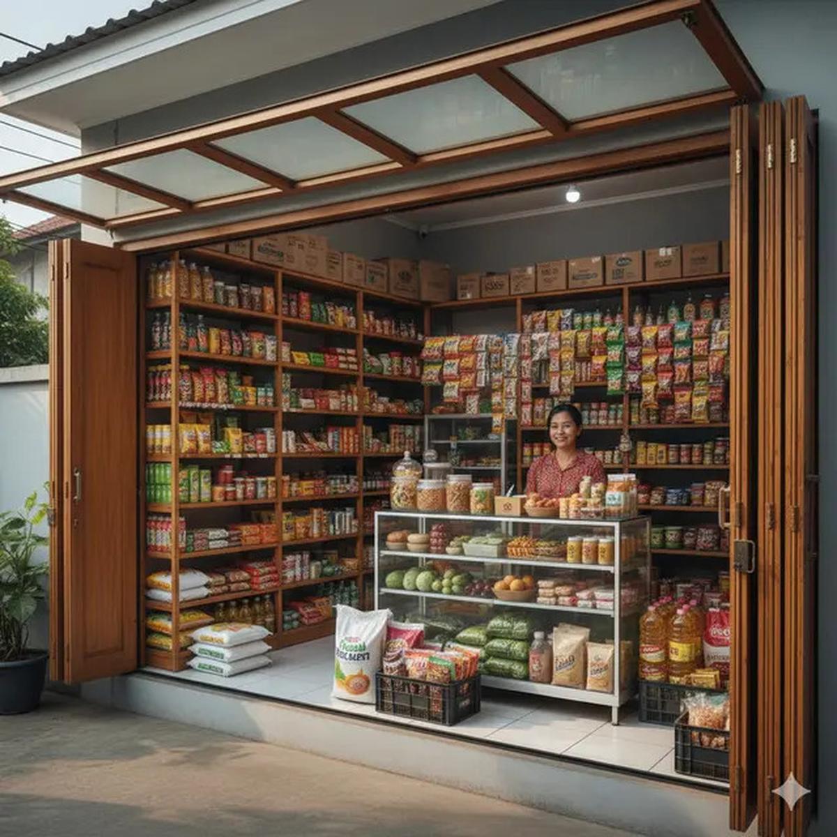 8 Inspirasi Warung Kelontong dengan Ruangan Terbatas Tapi Terlihat Penuh dan Lengkap