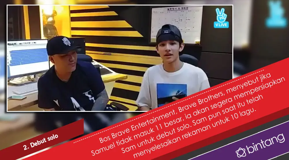 Samuel Kim, dari Gagal di Produce 101 Season 2 hingga Debut Solo. (Foto: V Live, Desain: Nurman Abdul Hakim/Bintang.com)