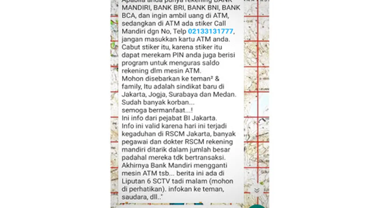 Tangkap layar kabar viral sindikat baru kuras stiker di ATM