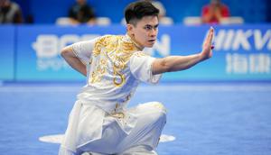 Sampai Minggu (24/9/2023) siang, kontingen Indonesia telah sukses menyabet total empat medali. Perinciannya, Indonesia meraih satu medali perak dari wushu melalui Edgar Xavier Marvelo dan tiga perunggu dari cabang dayung. (AP Photo/Vincent Thian)