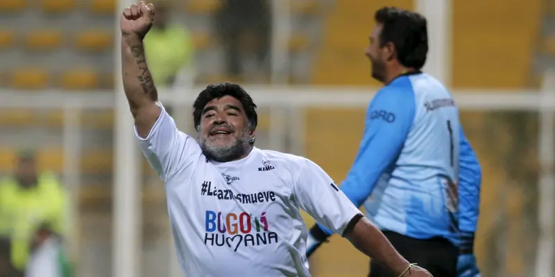 Aksi Diego Maradona di Laga Perdamaian Kolombia