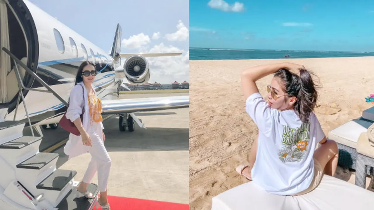 Momen Liburan Momo Geisha di Bali, Naik Private Jet Mewah