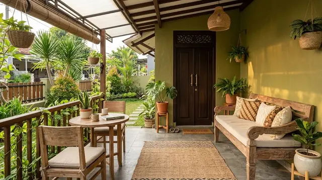 12 Warna Cat untuk Teras yang Banyak Menggunakan Furnitur Kayu, Hadirkan Kesan Natural