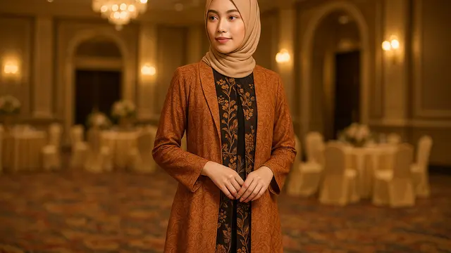 Model Gamis Batik Pesta