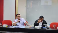 Ketua Tim Hukum Nasional (THN) Anies Baswedan dan Muhaimin Iskandar, Ari Yusuf Amir saat berbicara dalam diskusi “Mau Dibawa ke Mana Pemberantasan Korupsi Kita: Membedah Visi Misi Capres”, di Fakultas Hukum Universitas Indonesia, Depok.