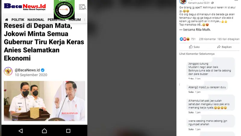 Penelusuran Jokowi Minta Semua Gubernur Tiru Anies Selamatkan Ekonomi