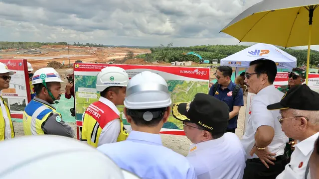 Menteri Koordinator Bidang Kemaritiman dan Investasi (Menko Marves) Luhut Binsar Pandjaitan meninjau langsung progres pembangunan IKN, Selasa (07/05/2024). (Dok Kemenko Marves)