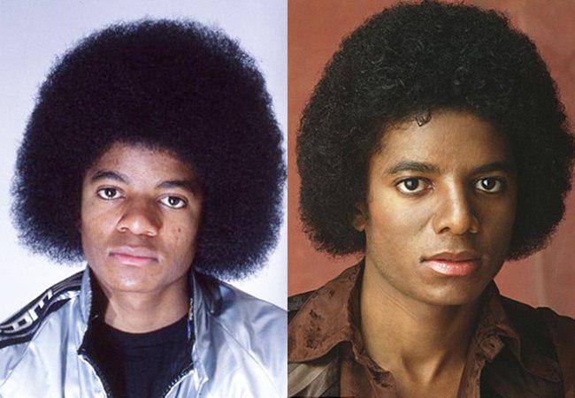 Penampilan Michael yang masih alami di tahun 1977 dan 1979 | foto: copyright dailymail.co.uk