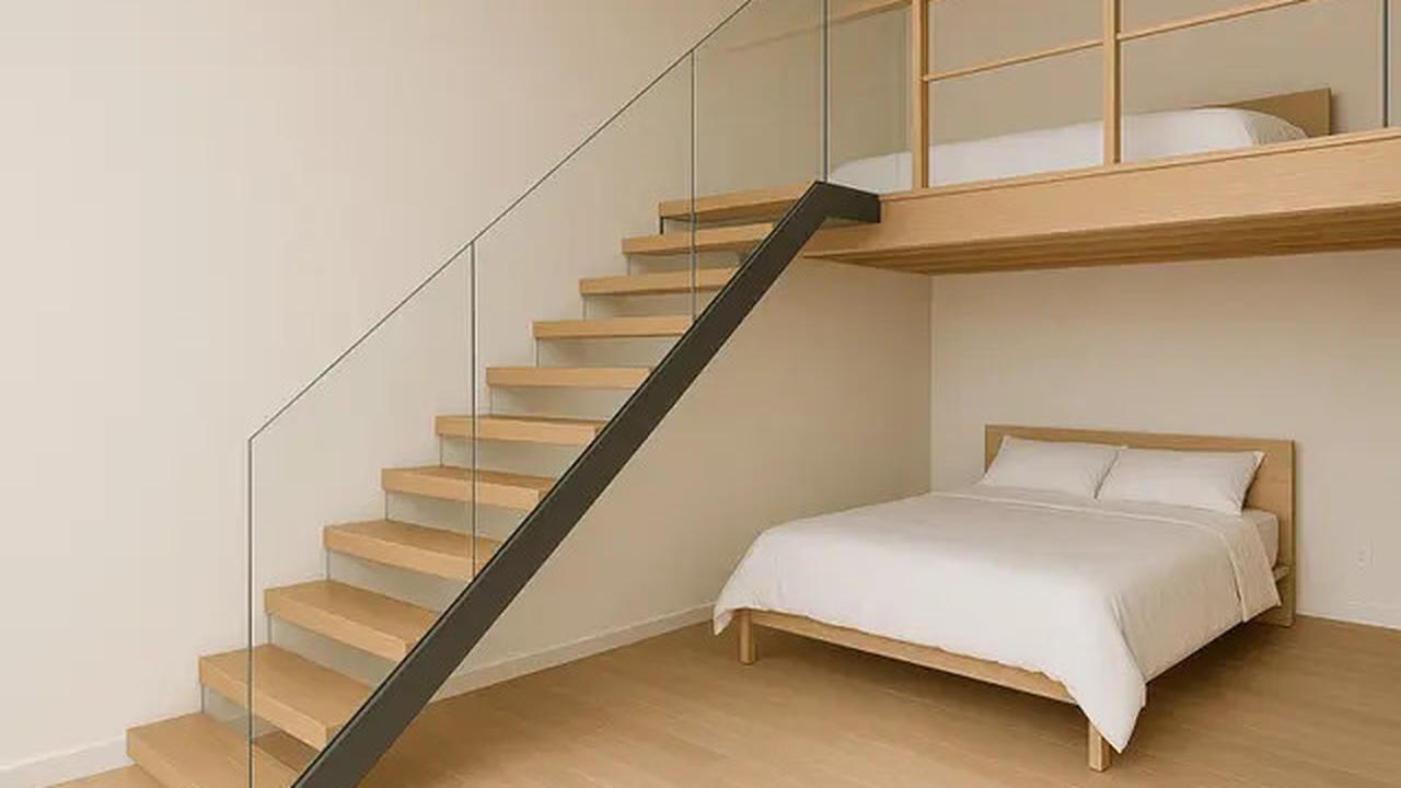 Desain Tangga untuk Kamar Mezzanine yang Unik dan Tampak Estetik