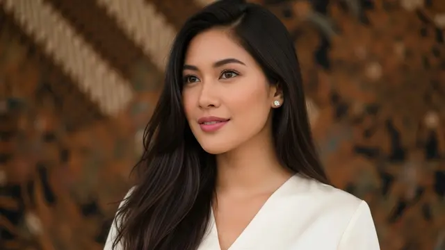 Model Rambut Wanita Panjang Lurus Poni Samping