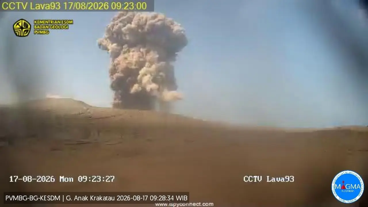 Gunung Anak Krakatau delapan kali erupsi