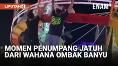Penumpang Wanita Terjatuh Saat Naiki Wahana Ombak Banyu
