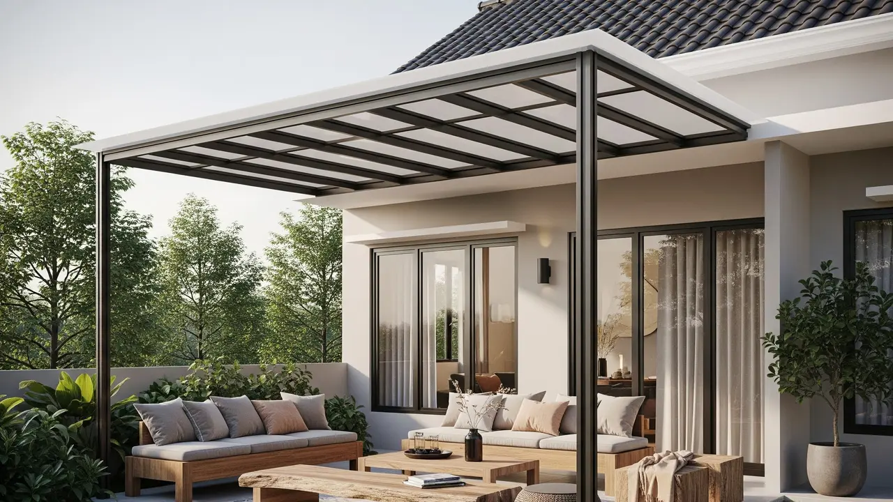 Desain Teras Rumah Minimalis Ukuran 3x5 dengan Kanopi