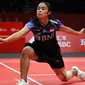 Menilik jalannya laga, Gregoria Mariska Tunjung sejatinya sanggup menyulitkan Tai Tzu Ying di awal game pertama. Tunggal putri Tanah Air memaksa wakil Taiwan tersebut terlibat drama kejar-kejaran skor. (STR/AFP)