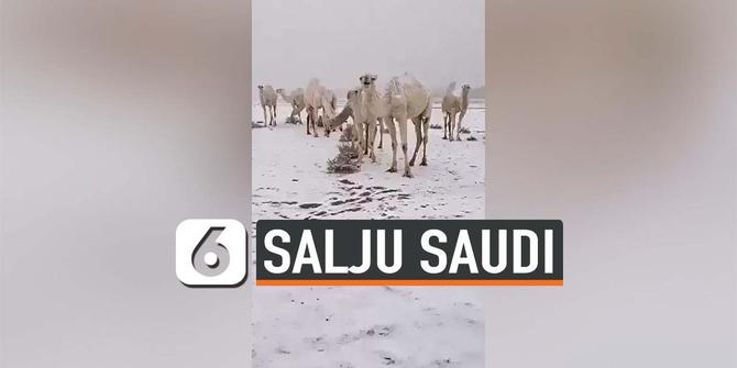 VIDEO: Viral, Hujan Salju Turun Lagi di Arab Saudi