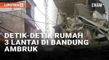 Sebuah rumah tiga lantai di Jl. Sampora, Kampung Cilisung, Sukamenak, Kabupaten Bandung ambruk pada Selasa (6/8/2024) sore. Awalnya kondisi bangunan yang mulai retak-retak membuat warga penasaran dan berkerumun di sekitar lokasi. Hingga kemudian ruma...