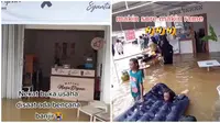 Menjelang sore, kafe yang tetap buka saat banjir ini ramai dikunjungi pembeli. (Sumber: TikTok/@ekarizkinugraha)