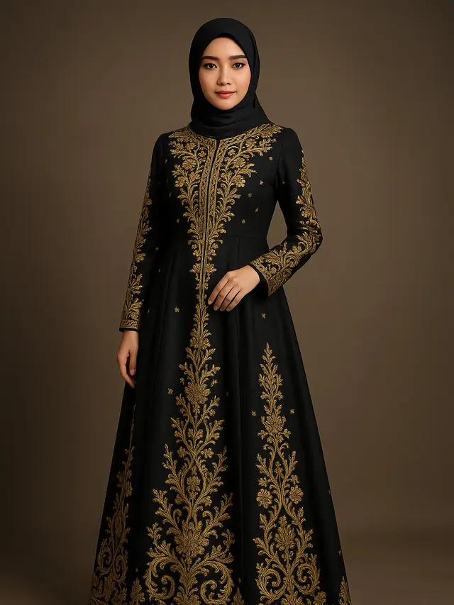 13 Model Gamis Hitam Mewah untuk Pesta, Tampilan Elegan dan Anggun di 2025