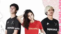 Tiga brand ambassador Topscore, Muhammad Valeron, Shafira Ika Putri, dan Bambang Bayu Saptaji. (Dok. Topscore)