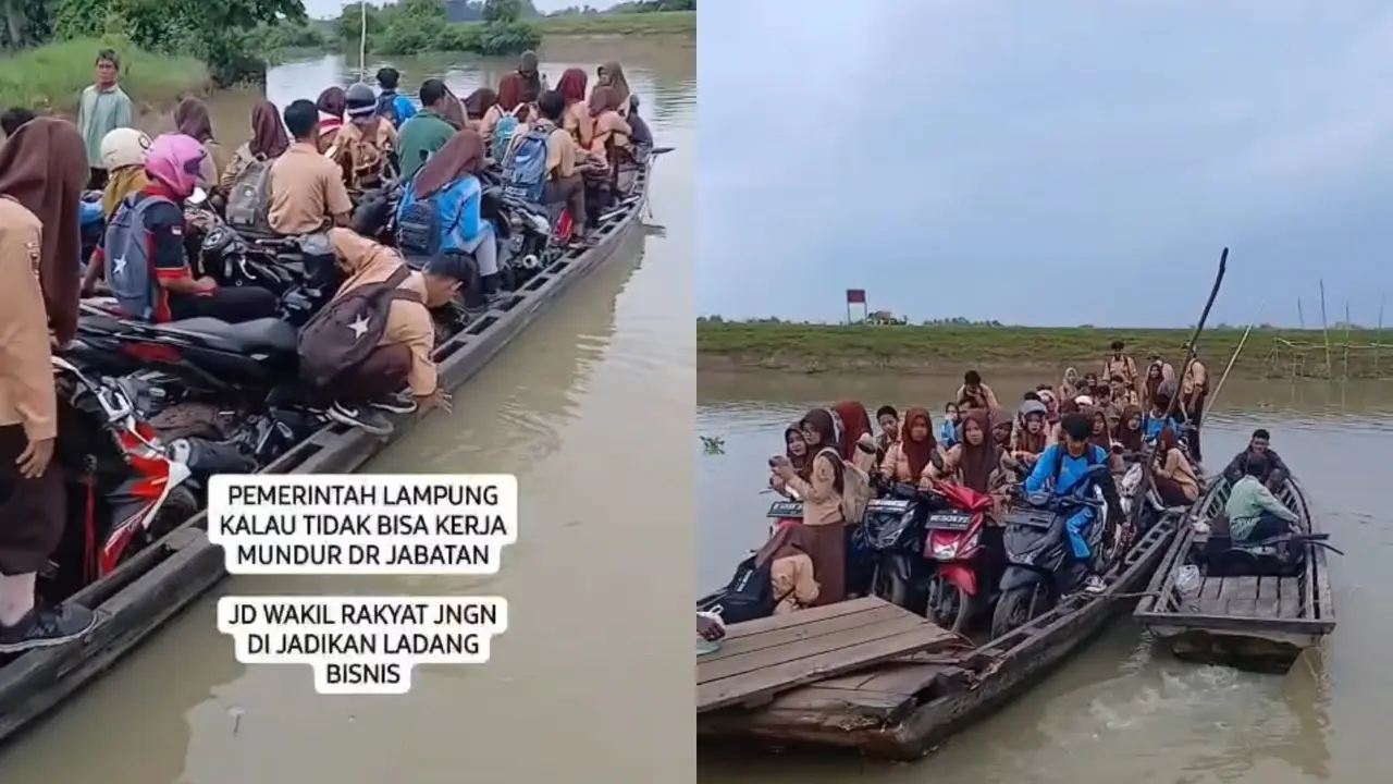 Viral pelajar naik getek karena tidak ada jembatan penyeberangan
