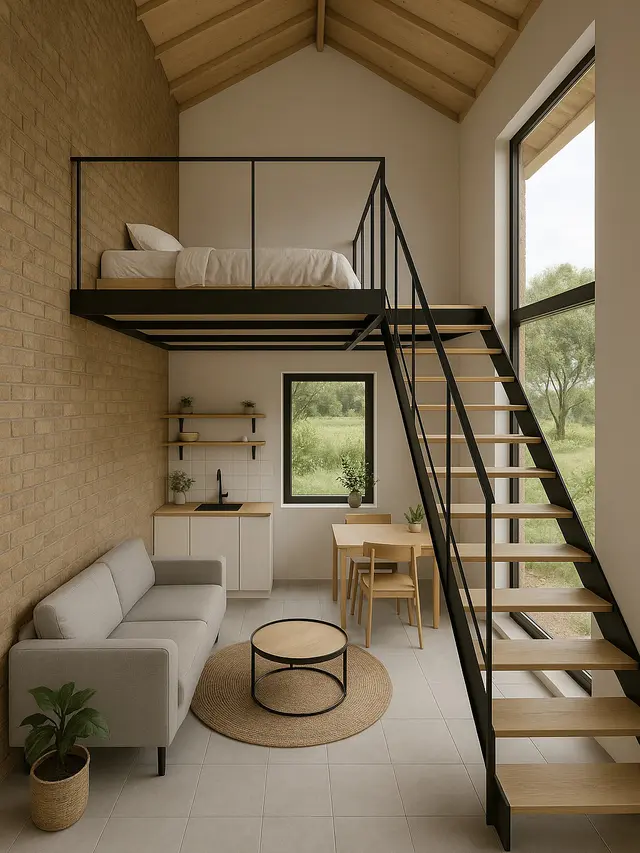 Rumah Mezzanine di Pedesaan, Perpaduan Modern dan Nuansa Alami