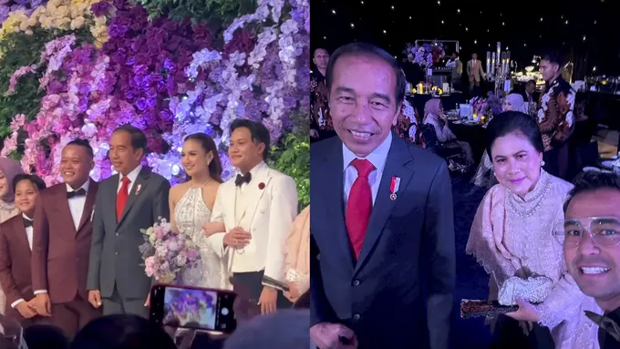 Meriah! 6 Potret Gaya Presiden Jokowi dan Ibu Negara Iriana Hadiri Resepsi Pernikahan Rizky Febian dan Mahalini