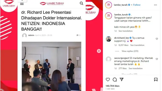 Dokter Richard Lee tampil di depan dokter luar negeri.