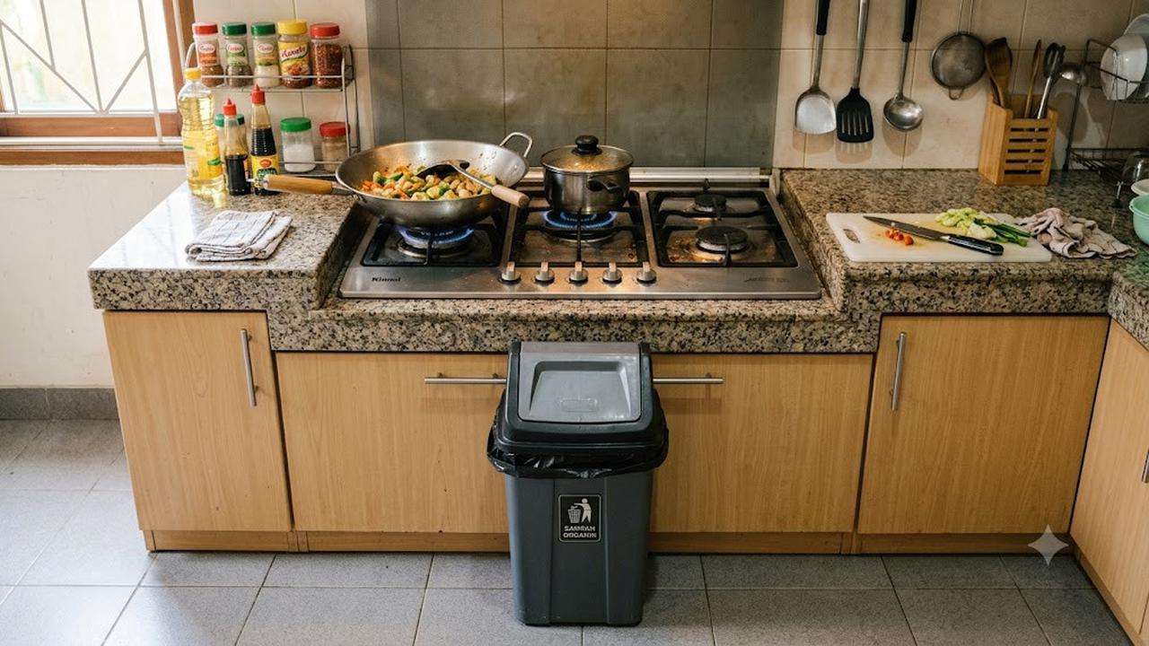 Posisi Tempat Sampah yang Membuat Dapur Lebih Bersih